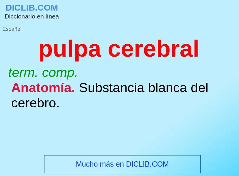 Che cos'è pulpa cerebral - definizione