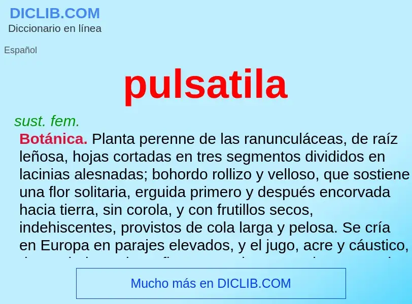 What is pulsatila - meaning and definition