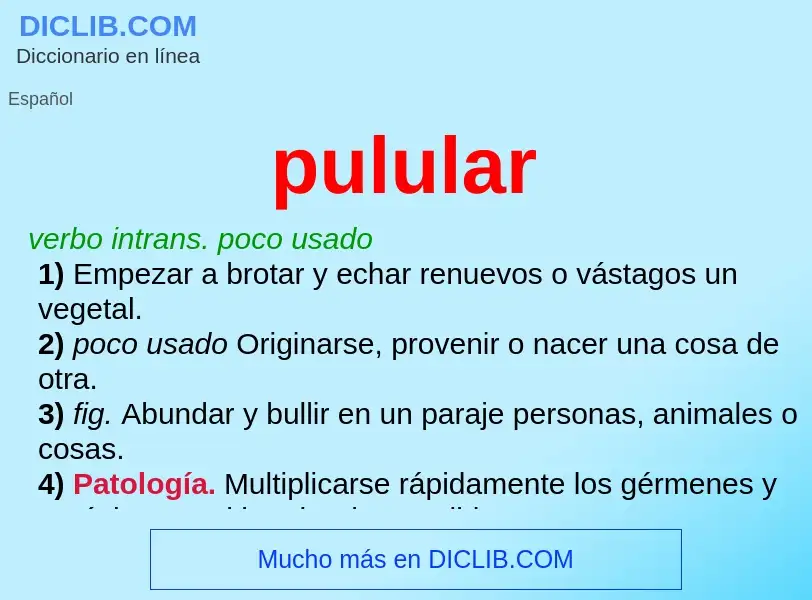 What is pulular - meaning and definition