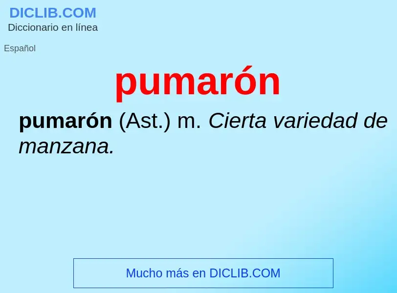 Was ist pumarón - Definition