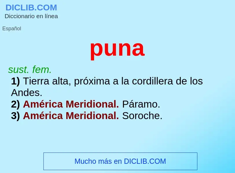 ¿Qué es puna? - significado y definición