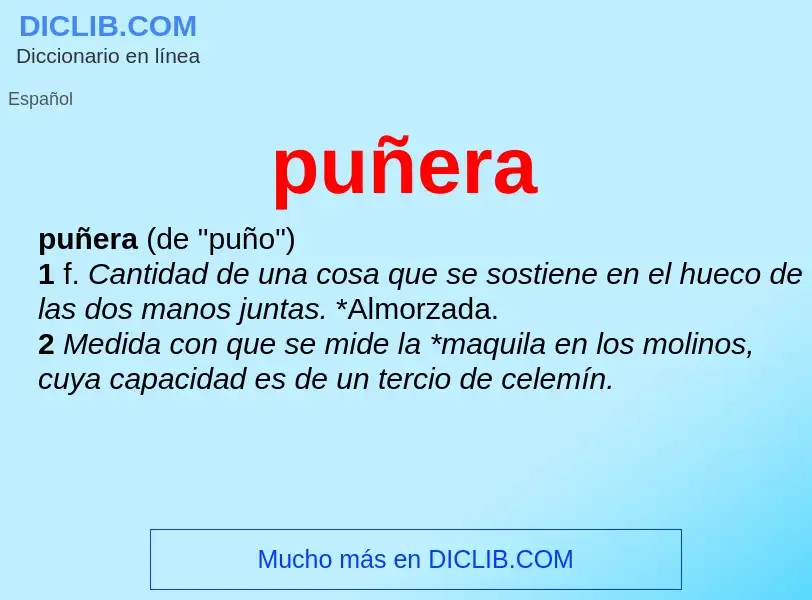 ¿Qué es puñera? - significado y definición