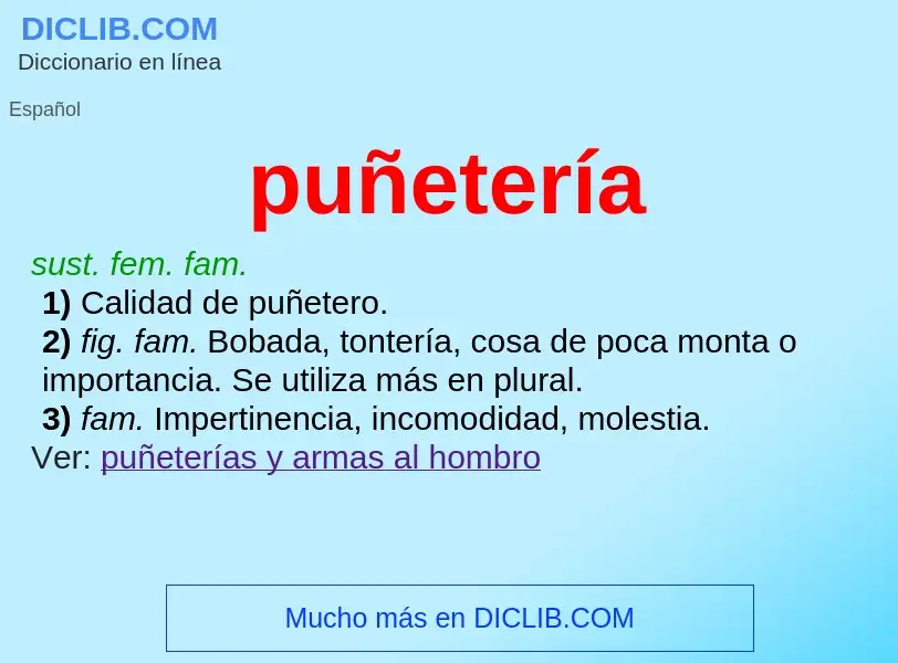 ¿Qué es puñetería? - significado y definición