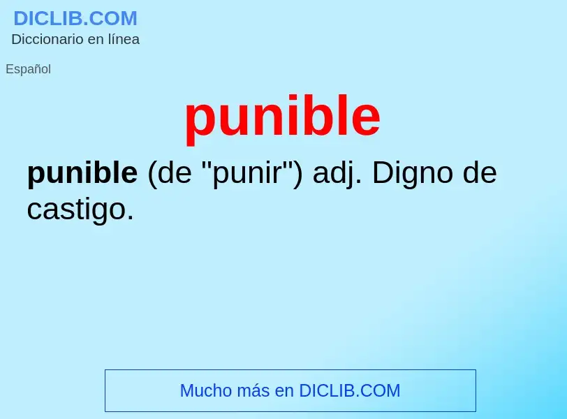 What is punible - meaning and definition