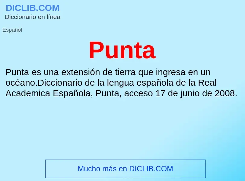 ¿Qué es Punta? - significado y definición