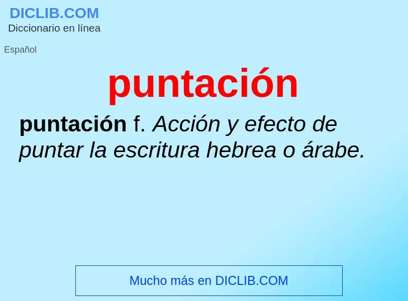 ¿Qué es puntación? - significado y definición