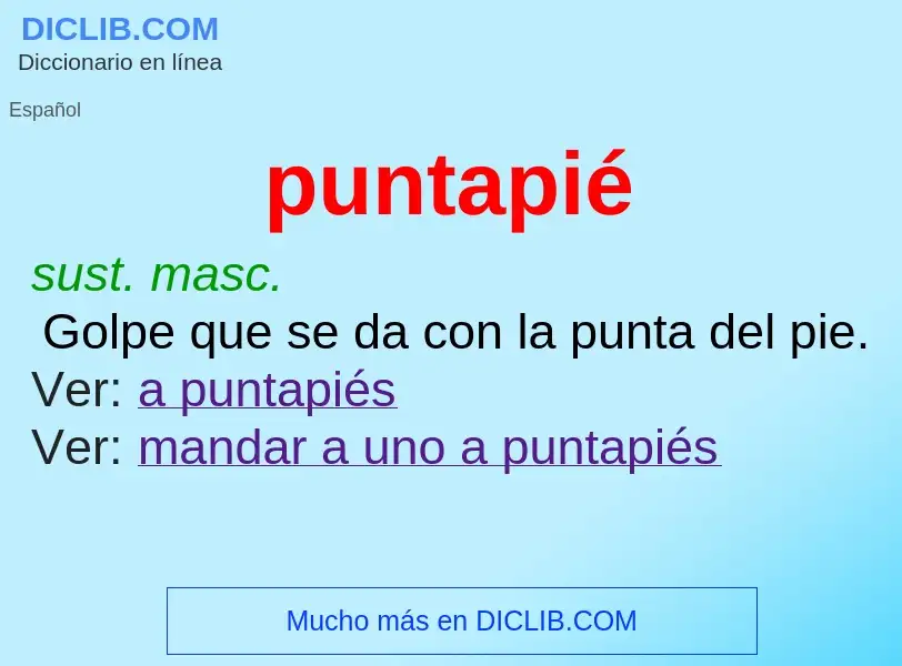 ¿Qué es puntapié? - significado y definición