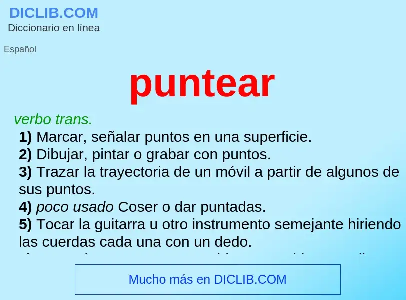 What is puntear - meaning and definition