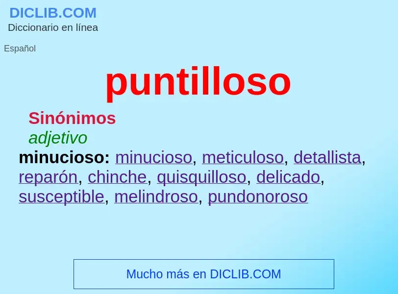 Wat is puntilloso - definition