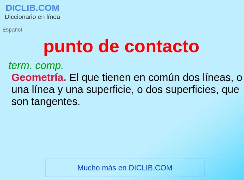 Wat is punto de contacto - definition