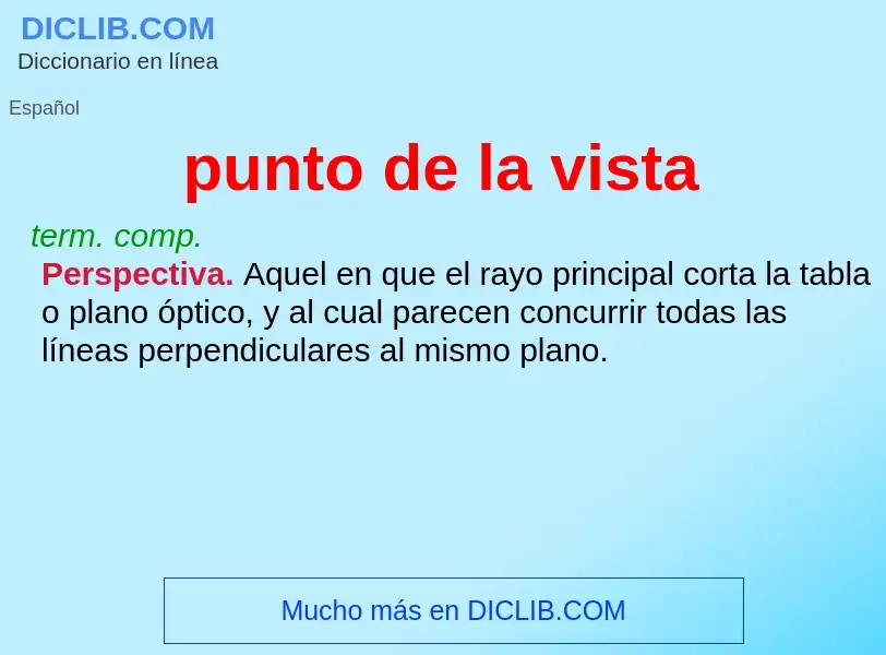 What is punto de la vista - meaning and definition