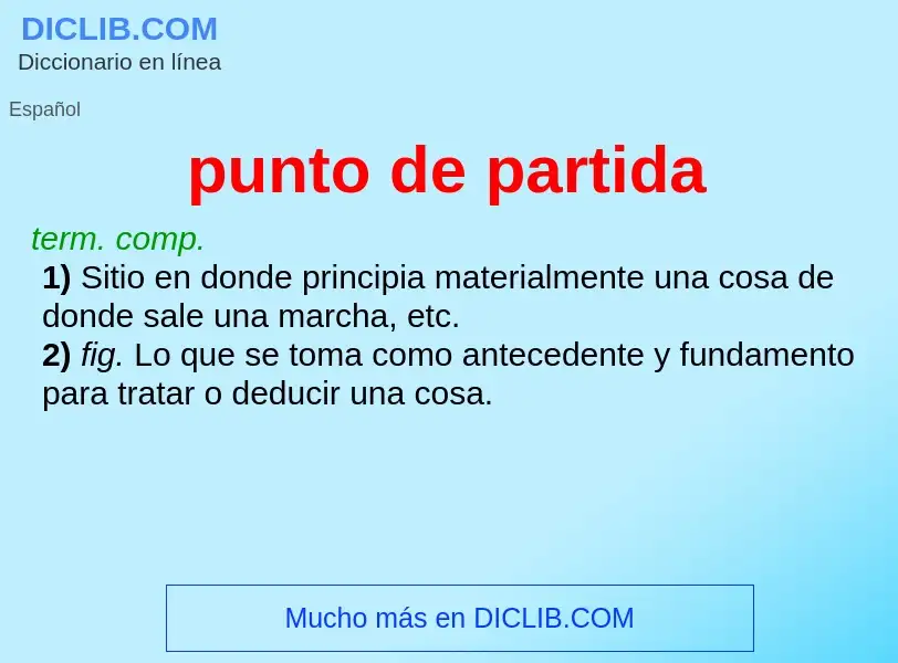 What is punto de partida - definition