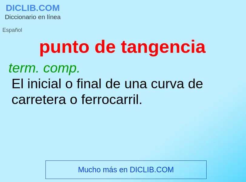 Was ist punto de tangencia - Definition