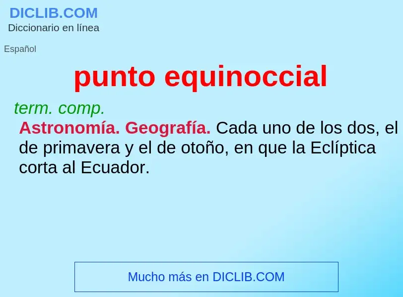 What is punto equinoccial - definition