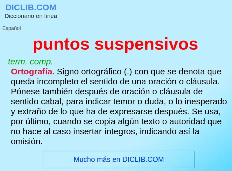 What is puntos suspensivos - definition