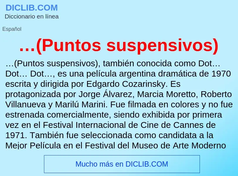 Wat is …(Puntos suspensivos) - definition