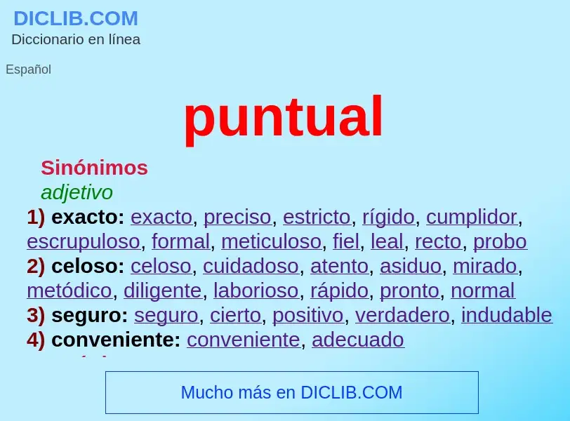 What is puntual - meaning and definition