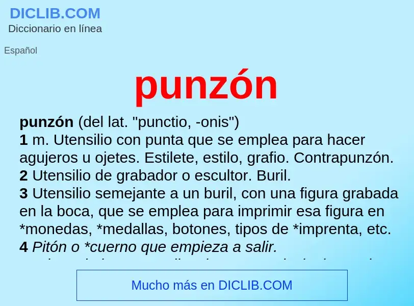 What is punzón - meaning and definition