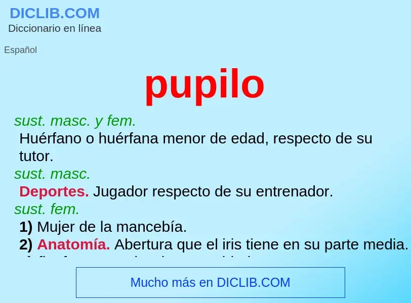 ¿Qué es pupilo? - significado y definición