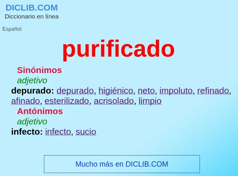 Wat is purificado - definition