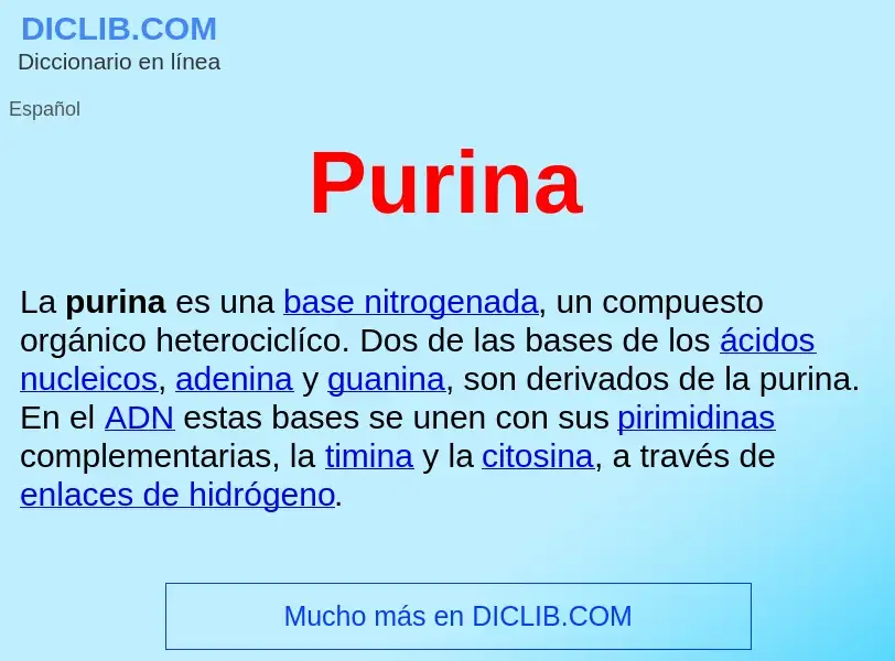 ¿Qué es Purina ? - significado y definición