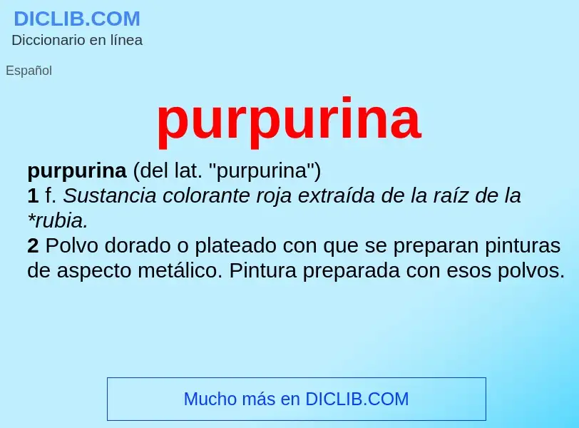 ¿Qué es purpurina? - significado y definición