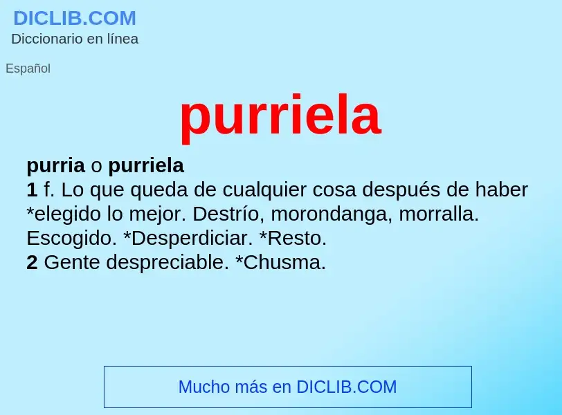 ¿Qué es purriela? - significado y definición