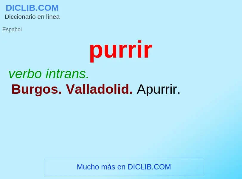 ¿Qué es purrir? - significado y definición