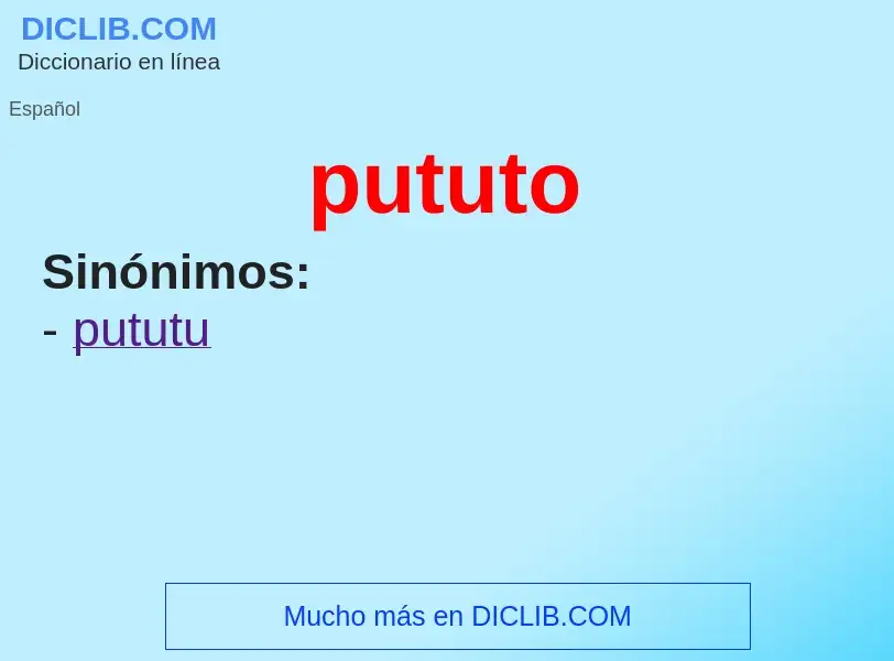 ¿Qué es pututo? - significado y definición