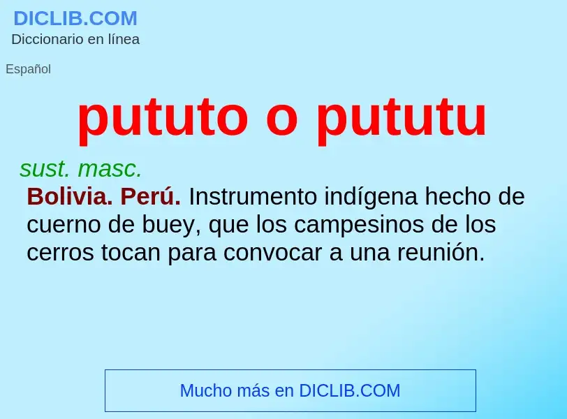 What is pututo o pututu - definition