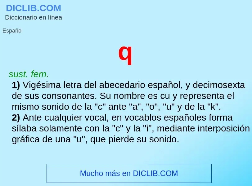 ¿Qué es q? - significado y definición