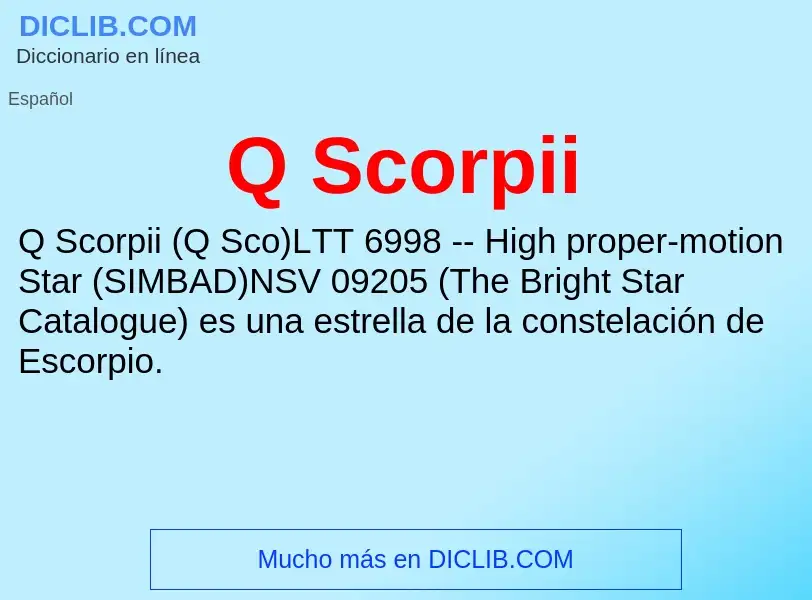 What is Q Scorpii - meaning and definition