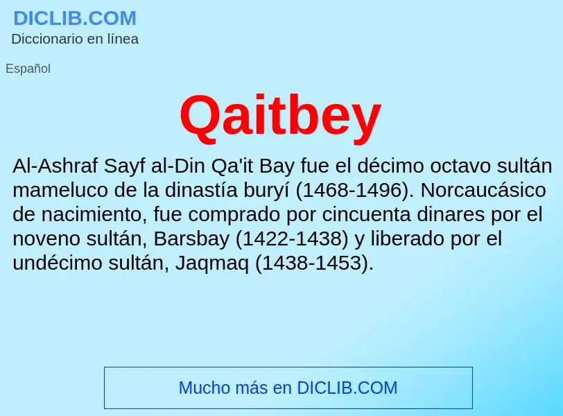 ¿Qué es Qaitbey? - significado y definición