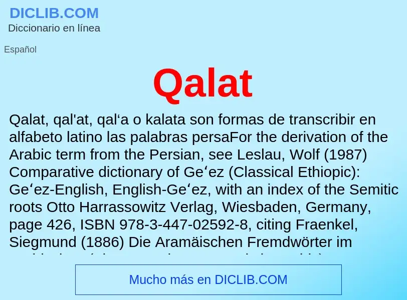 ¿Qué es Qalat? - significado y definición