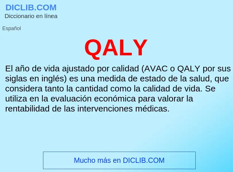 What is QALY - meaning and definition