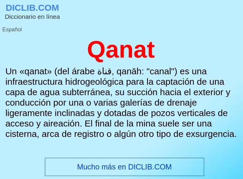 What is Qanat - meaning and definition