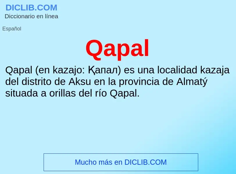 What is Qapal - meaning and definition