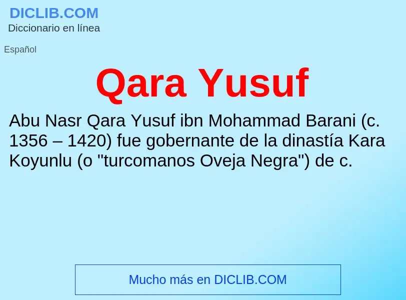 ¿Qué es Qara Yusuf? - significado y definición