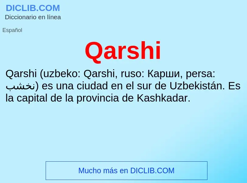 What is Qarshi - meaning and definition