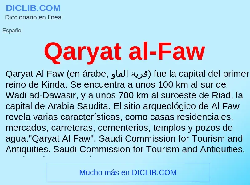 ¿Qué es Qaryat al-Faw? - significado y definición