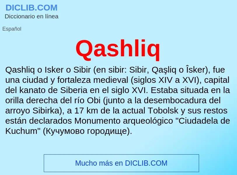 What is Qashliq - meaning and definition