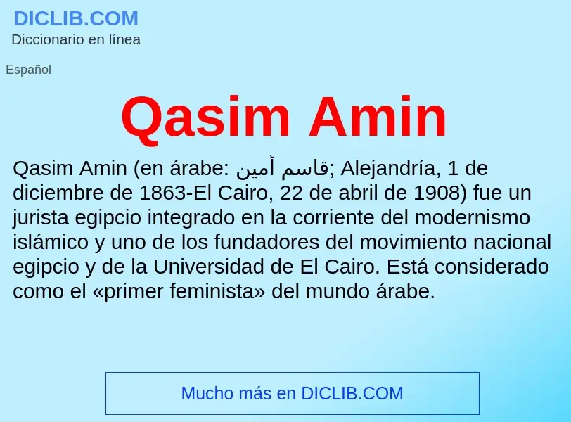 What is Qasim Amin - meaning and definition