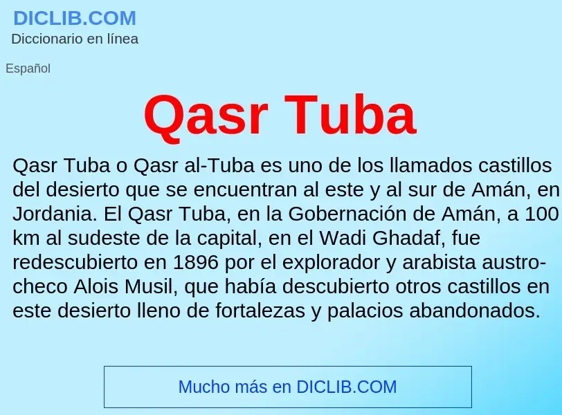 ¿Qué es Qasr Tuba? - significado y definición