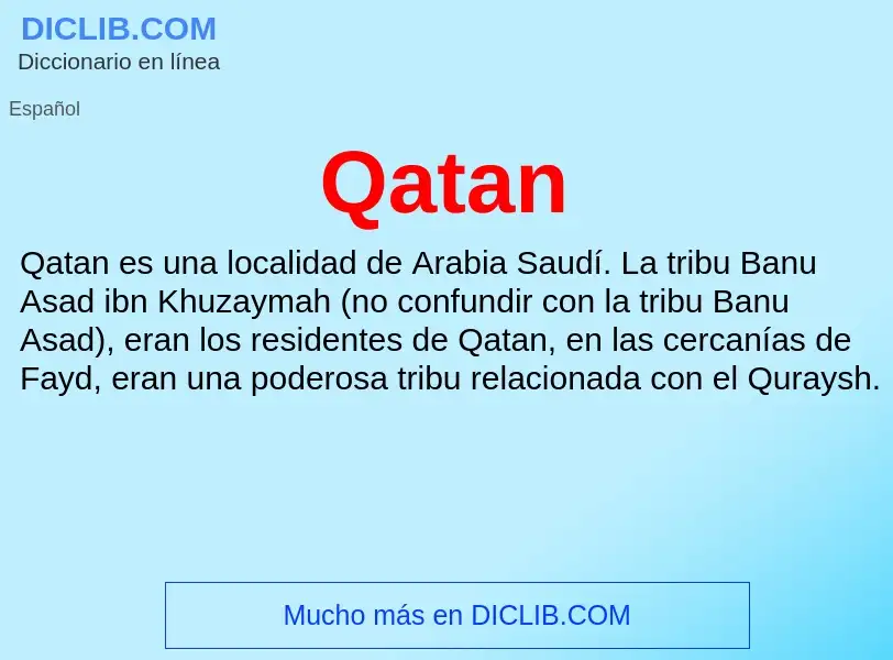 ¿Qué es Qatan? - significado y definición