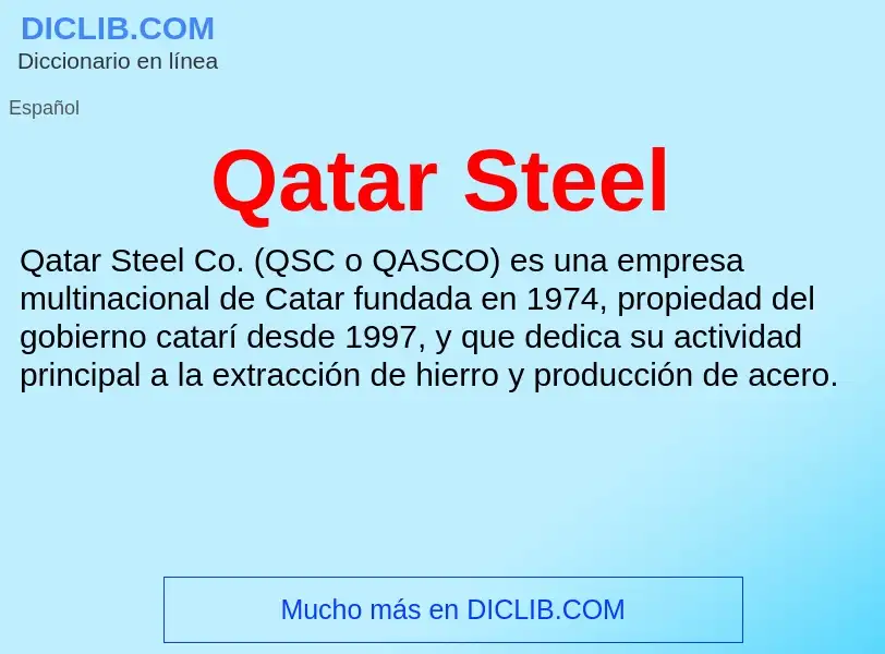 What is Qatar Steel - meaning and definition