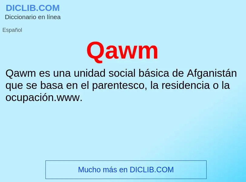 What is Qawm - meaning and definition