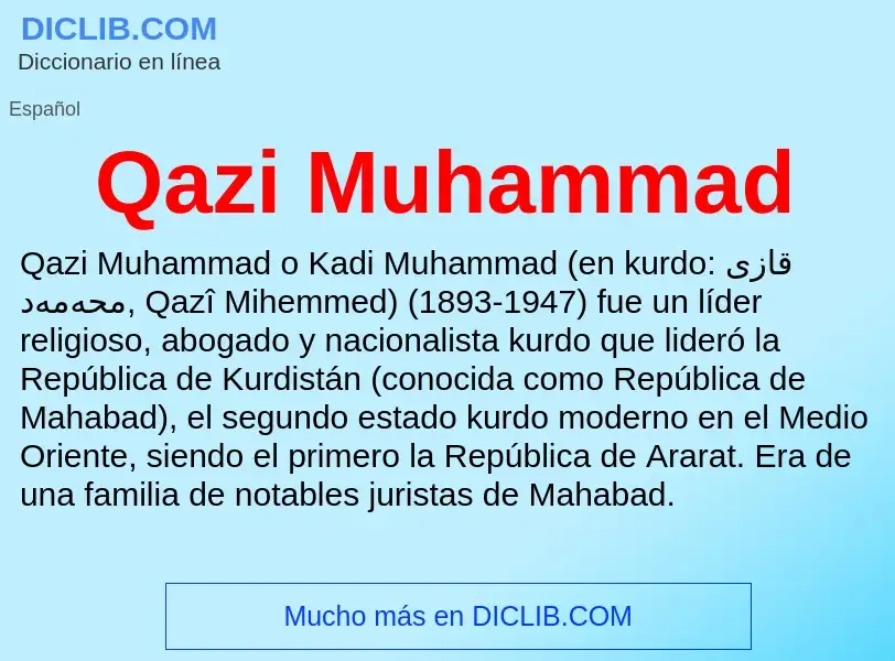 What is Qazi Muhammad - meaning and definition