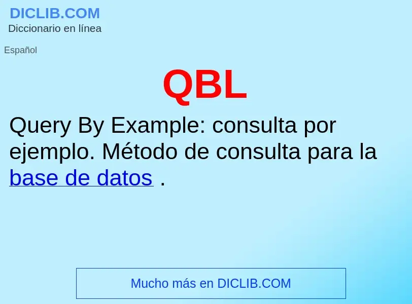 What is QBL - meaning and definition