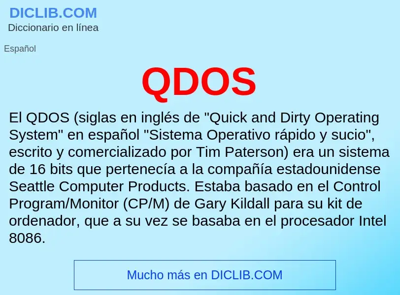 What is QDOS - meaning and definition