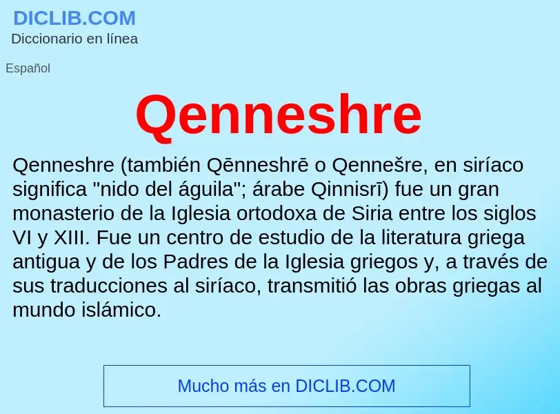 What is Qenneshre - meaning and definition